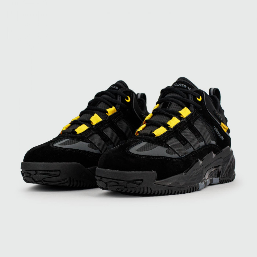 кроссовки Adidas Niteball Black / Yellow with Fur
