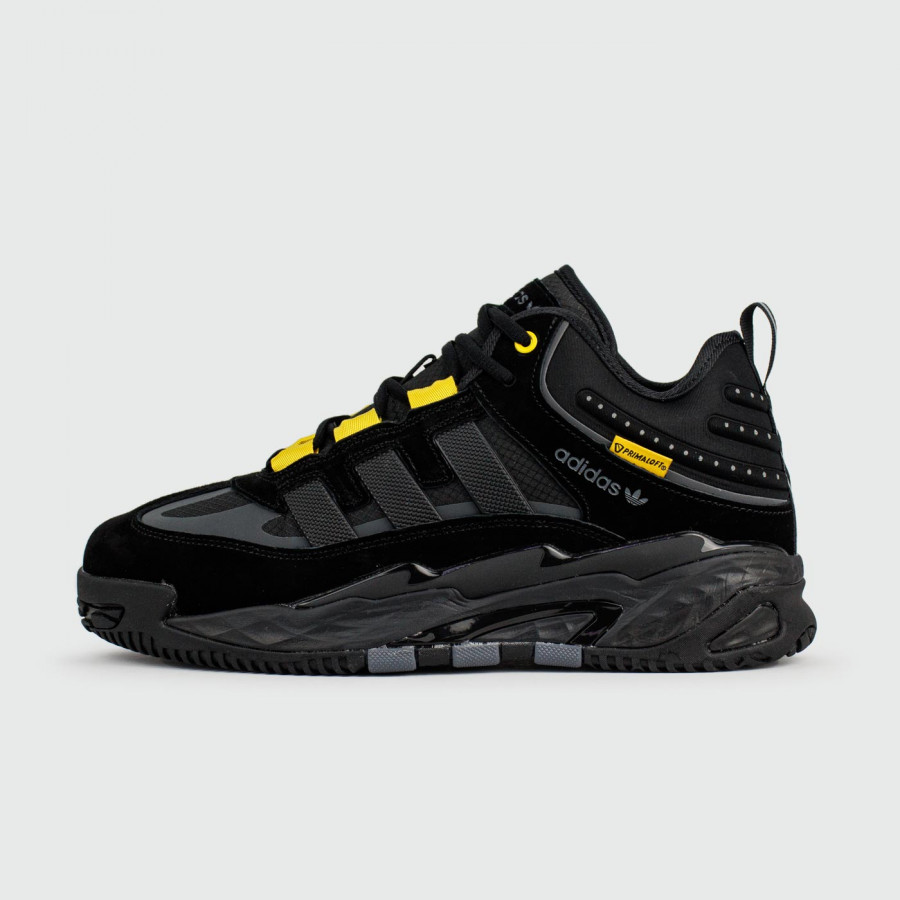 кроссовки Adidas Niteball Black / Yellow with Fur