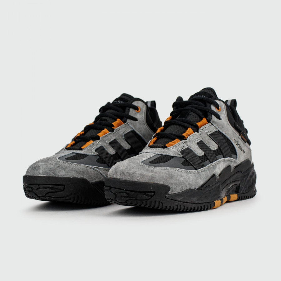 кроссовки Adidas Niteball Grey / Black with Fur