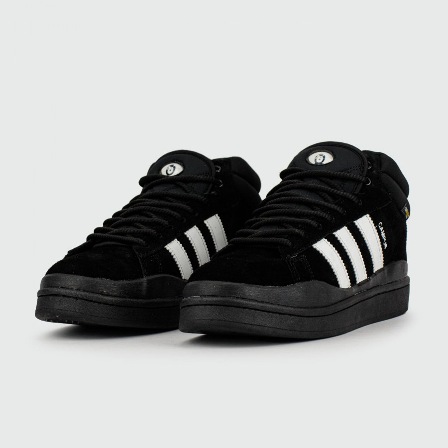 кроссовки Adidas Campus Black White with Fur