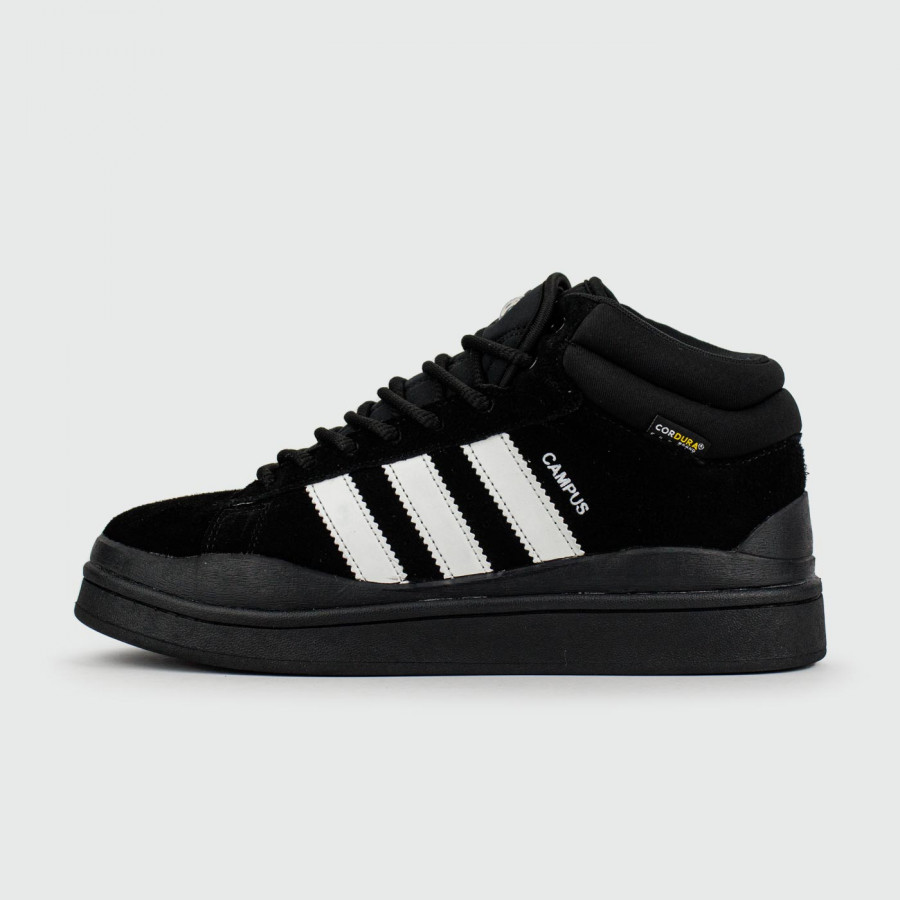 кроссовки Adidas Campus Black White with Fur