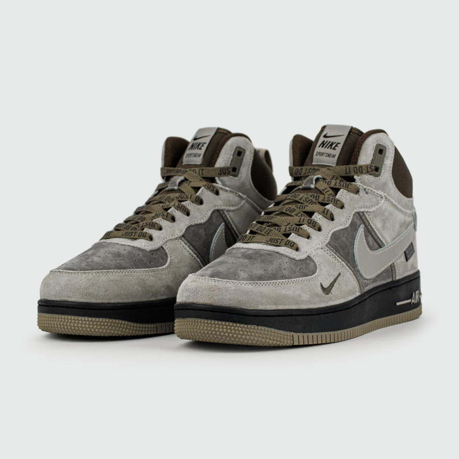 кроссовки Nike Air Force 1 Mid L.Grey / Black Ftwr with Fur