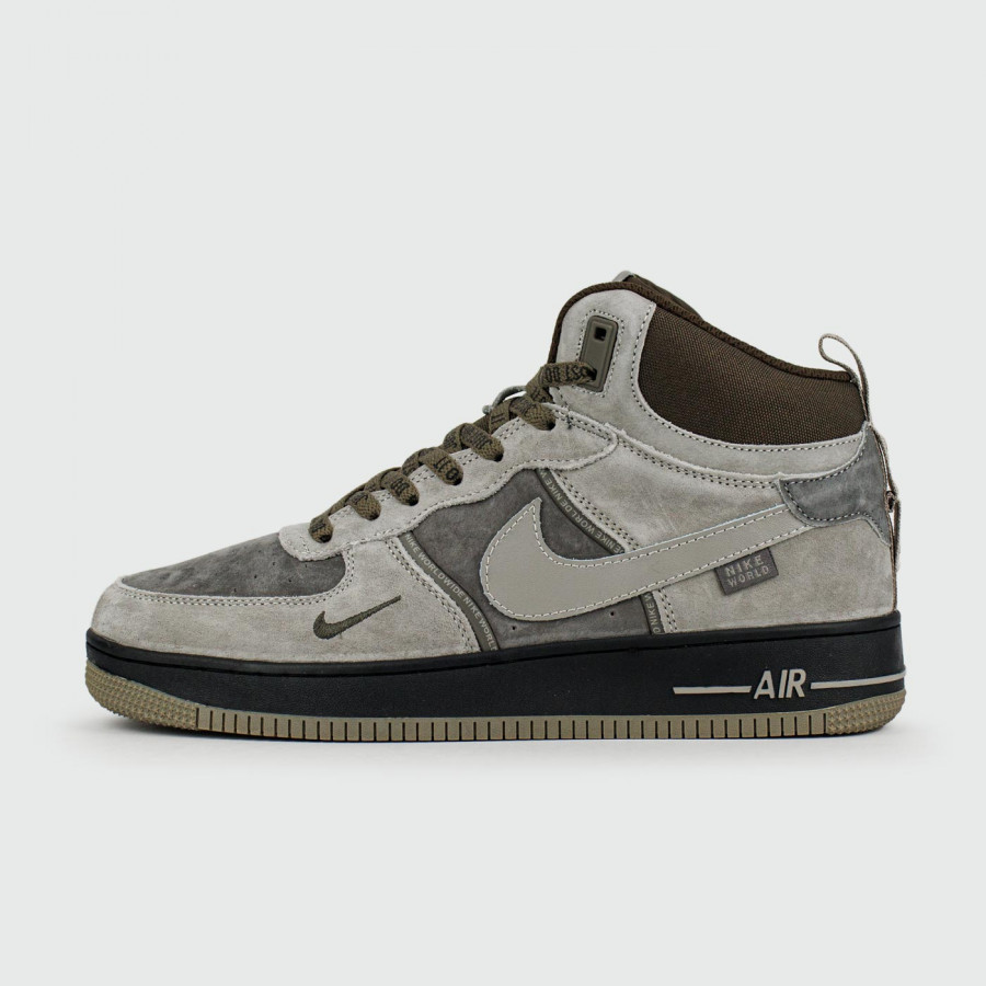 кроссовки Nike Air Force 1 Mid L.Grey / Black Ftwr with Fur