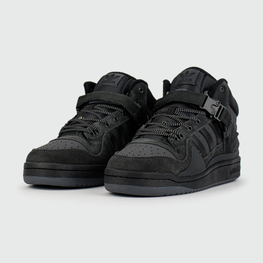 кроссовки Adidas Forum Mid x Bad Bunny Dark Grey with Fur