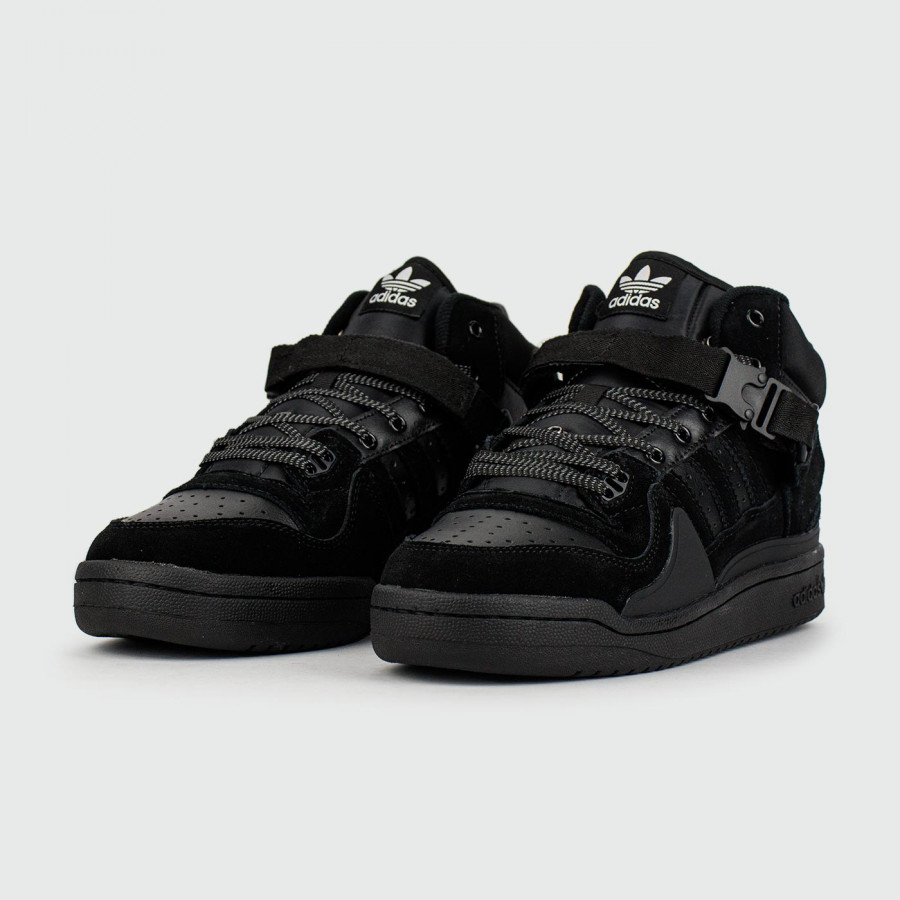 кроссовки Adidas Forum Mid x Bad Bunny Black with Fur