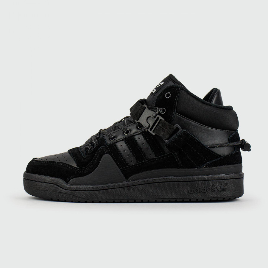 кроссовки Adidas Forum Mid x Bad Bunny Black with Fur