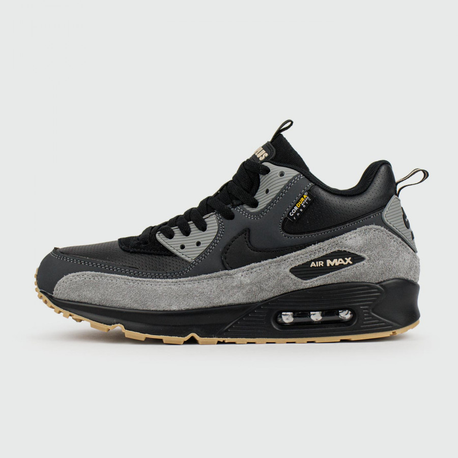 кроссовки Nike Air Max 90 Mid Black Grey with Fur