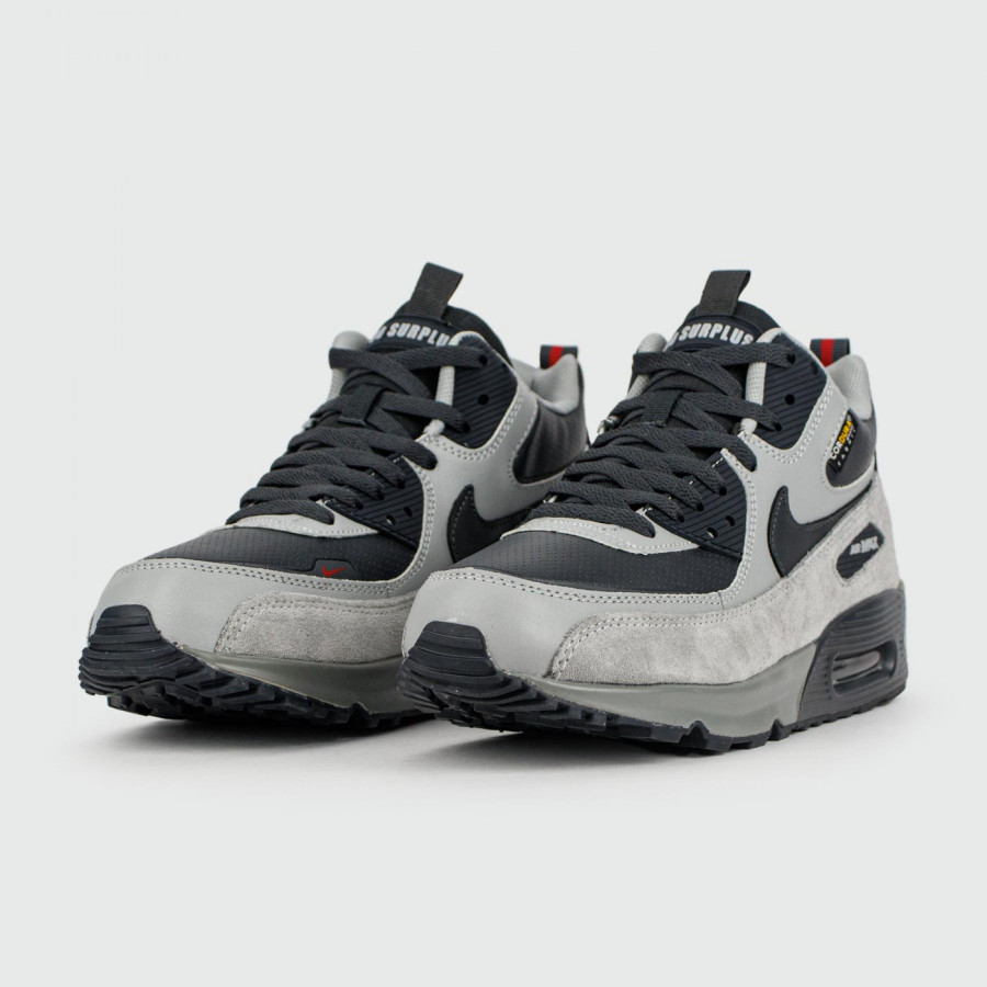 кроссовки Nike Air Max 90 Mid Grey Black with Fur