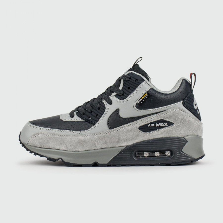 кроссовки Nike Air Max 90 Mid Grey Black with Fur